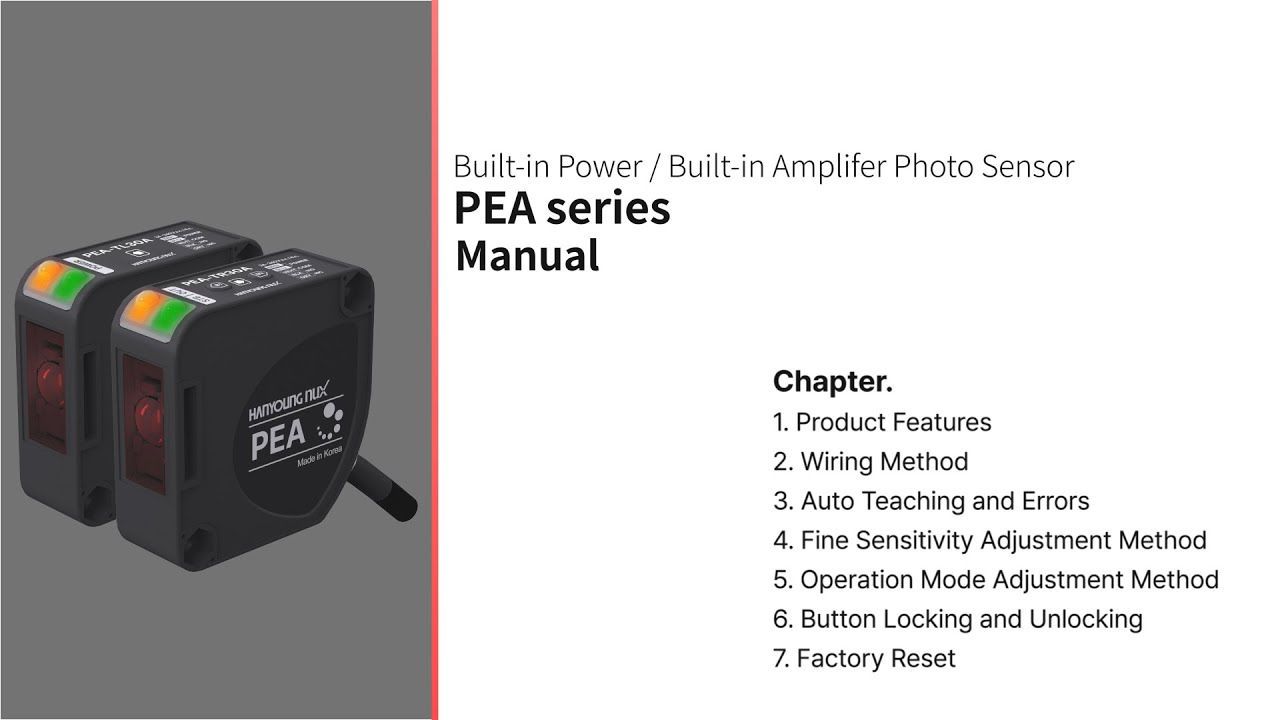 [HANYOUNGNUX] Built-in power supply / Amplifier built-in photo sensor PEA series