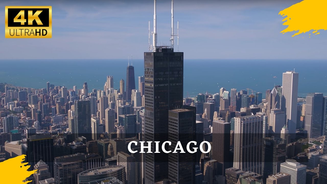 Chicago 4k Drone Aerial view