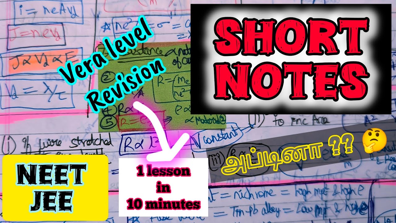 SHORT NOTES: Revise Physics in Jetspeed, Revision Strategy NEET JEE.