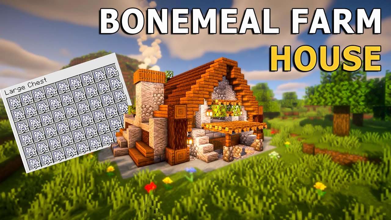 Minecraft AUTOMATIC BONEMEAL FARM HOUSE for Any WORLD in 1.20 | Aesthetic Farm