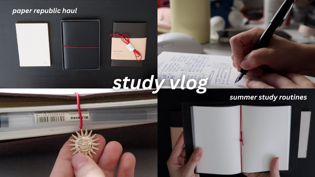 STUDY VLOG: paper republic journal haul + review, summer productive routines
