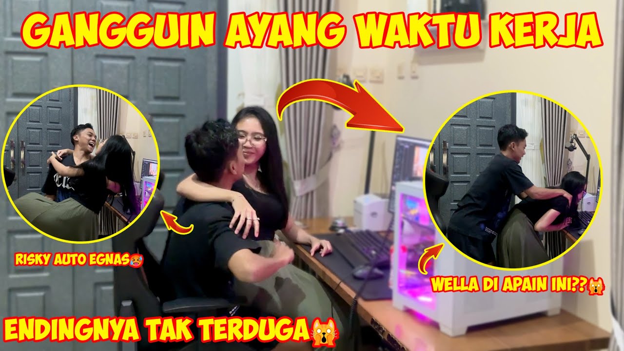 PRANK GANGGUIN AYANG PAS LAGI NGEDIT | ENDINGNYA DILUAR NALAR😩