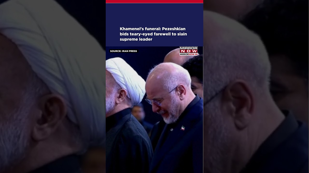 Khamenei's Funeral: Pezeshkian Bids Teary-Eyed Farewell To Slain Supreme Leader #shorts