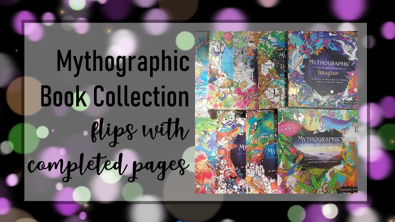 Mythographic Book Collection | Flip Through and Completed Pages | Adult Coloring