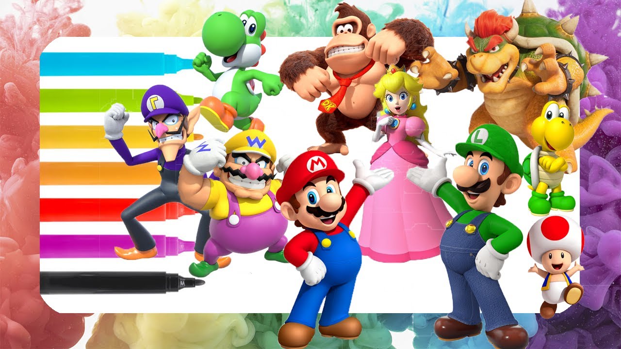 🌈☀️Aprende a Dibujar y Colorear ☀️🌈 Recopilación Super Mario