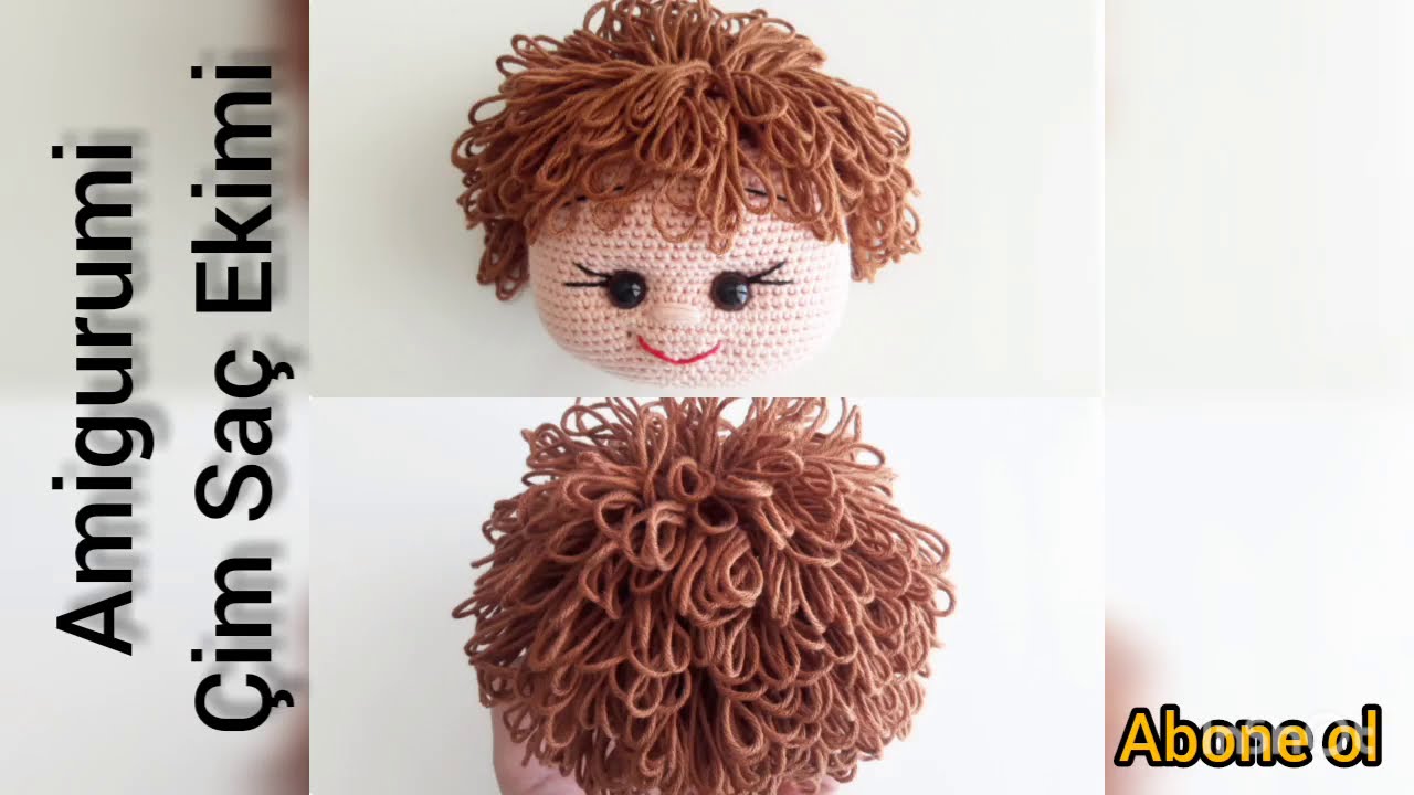Amigurumi Çim Saç Ekimi 💞 Çok kolay ve pratik bir anlatım