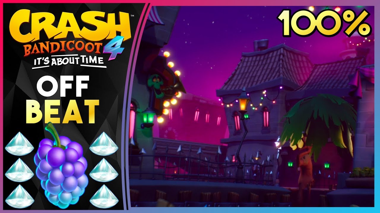 OFF BEAT N.VERTED - HIDDEN GEM! ALL GEMS! - Crash Bandicoot 4: It's About Time 100%
