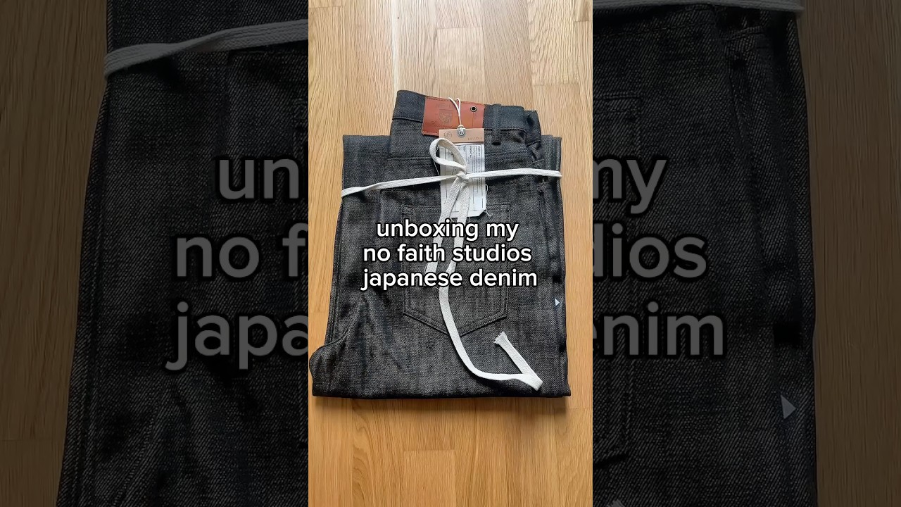 unboxing my new japanese denim by @nofaithstudios #fashion #japanesedenim #unboxing #streetwear
