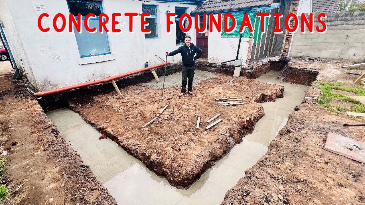 Pouring Concrete Slab Foundations - Extension Build - 1930's Semi-Detached Bungalow Renovation
