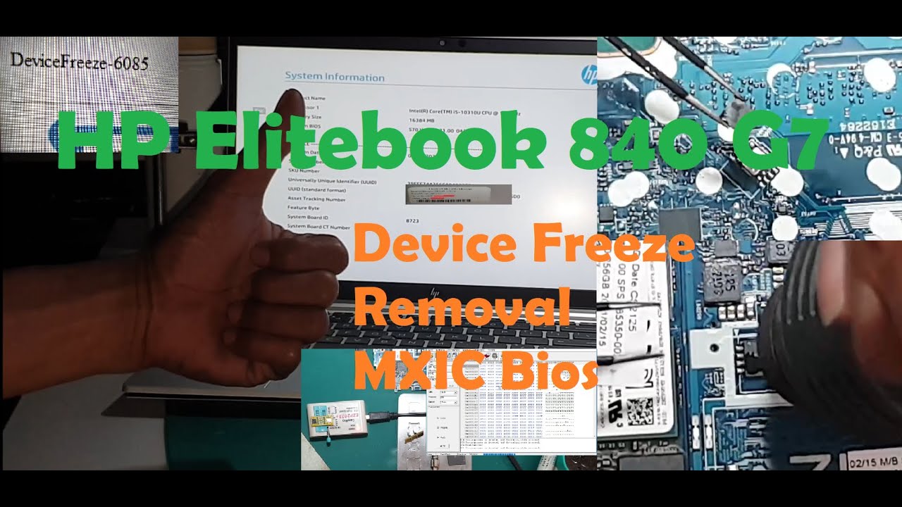 HP Elitebook 840 G7│Device Freeze Removal│MXIC Bios
