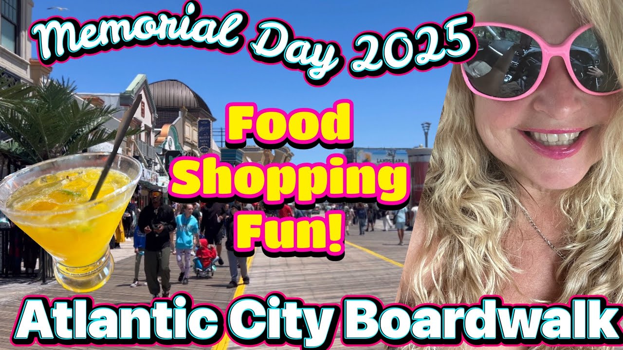Atlantic City Boardwalk food, shopping and fun! Walk with me!