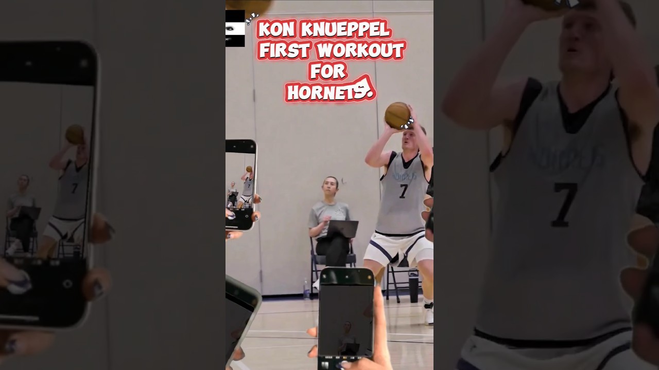 Kon Knueppel gets 1st workout in for the Hornets in front of LaMelo Ball & Kemba Walker! #basketball