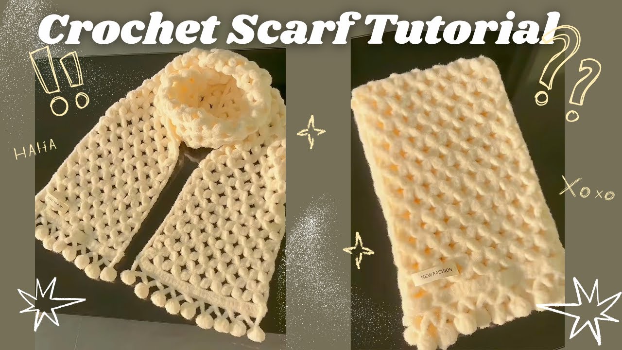 Hướng dẫn móc khăn len choàng cổ cực dễ cho người mới bắt đầu | Crochet Scarf Tutorial 🧣