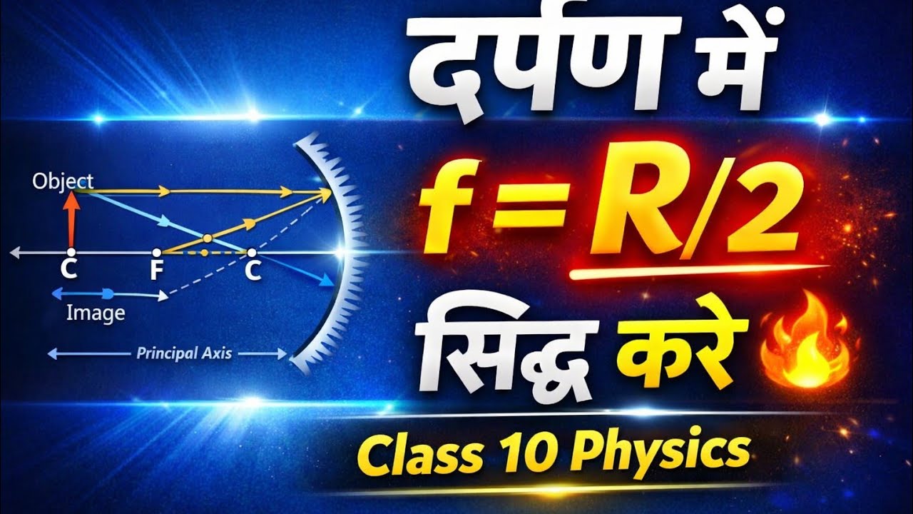 सिद्ध करे f=R/2 class 10th science by Lakhan sir part -7