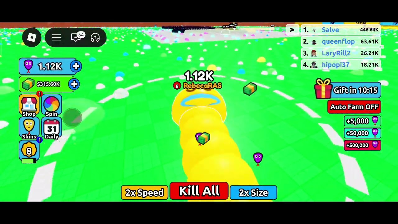 De cobrinha minúscula a monstro gigante Roblox 
