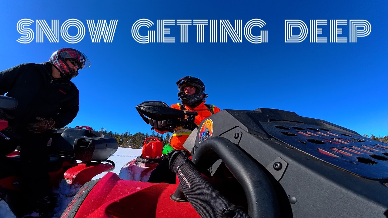 ❄️ 5 quads ..4 SXS's .❄️... Deep ATV snow ride on the Myra trails.