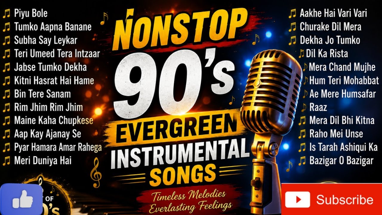 Non Stop 90's Evergreen Instrumental Songs#romantic #pianomusic #instrumental #evergreen#oldisgold
