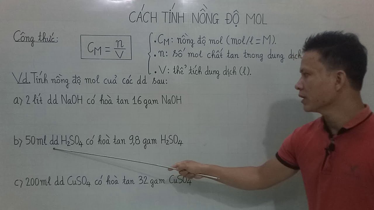 HÓA 8. CÁCH TÍNH NỒNG ĐỘ MOL