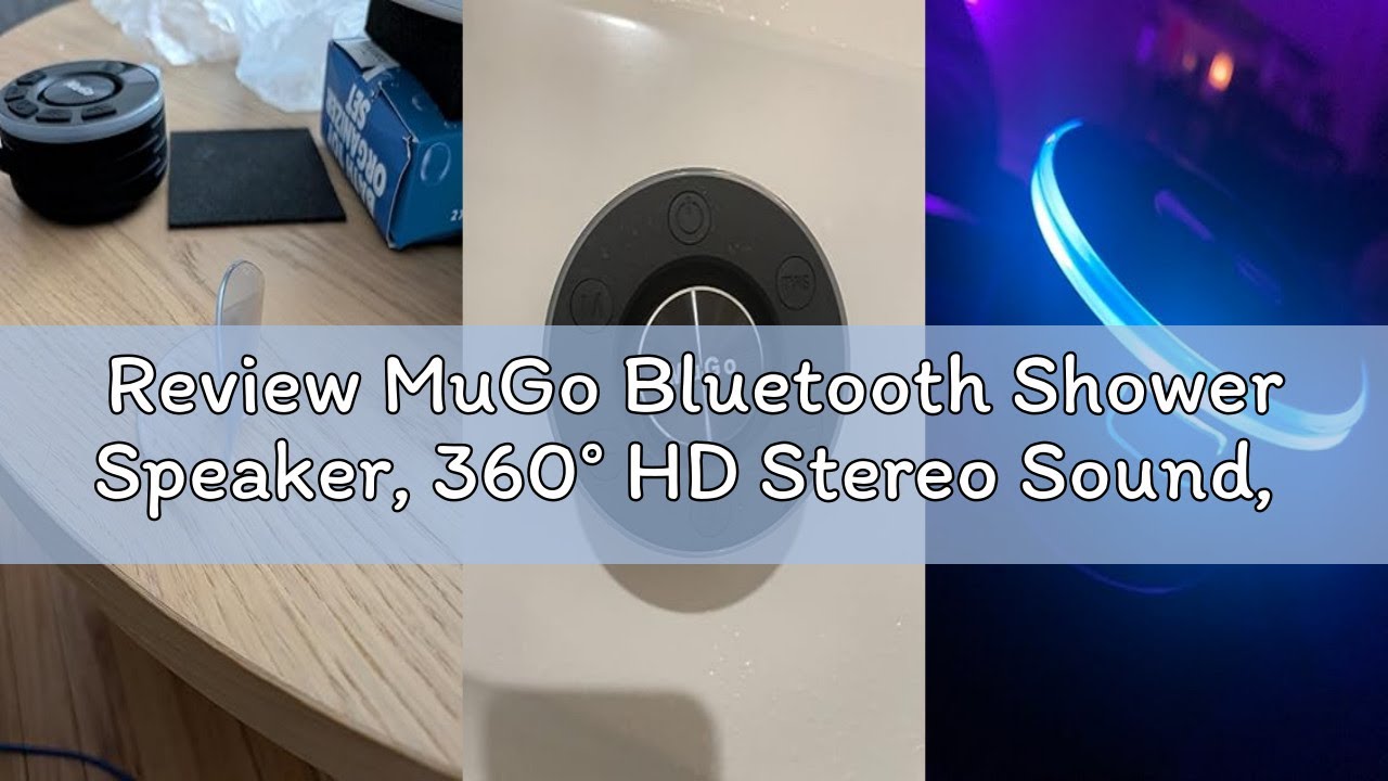 Review MuGo Bluetooth Shower Speaker, 360° HD Stereo Sound, IPX7 Waterproof Wireless Speaker Bluetoo