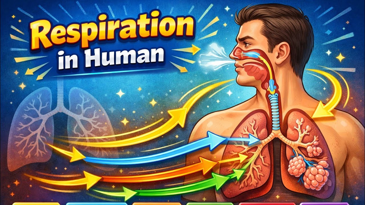 Respiration in human How respiration takes place .steps of respiration 