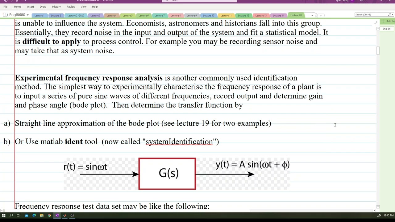 Lecture20: System Identification using Matlab