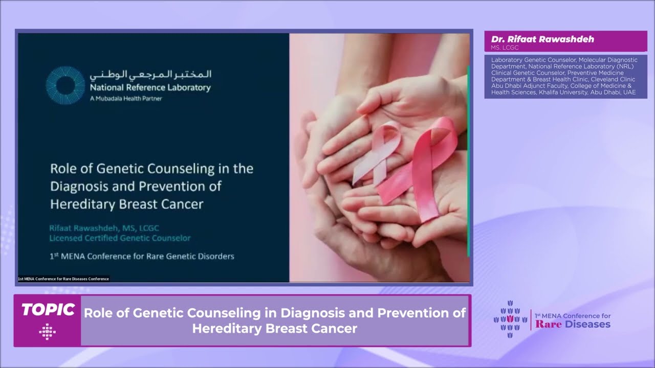 Dr. Rifaat Rawashdeh : Role of Genetic Counseling in Diagnosis and Prevention of Hereditary Breast C