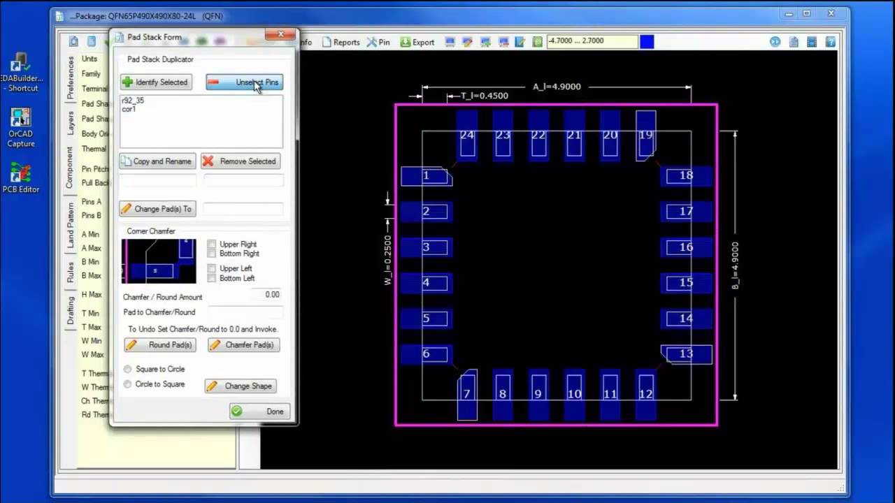 Padstack Modifier in OrCAD Library Builder