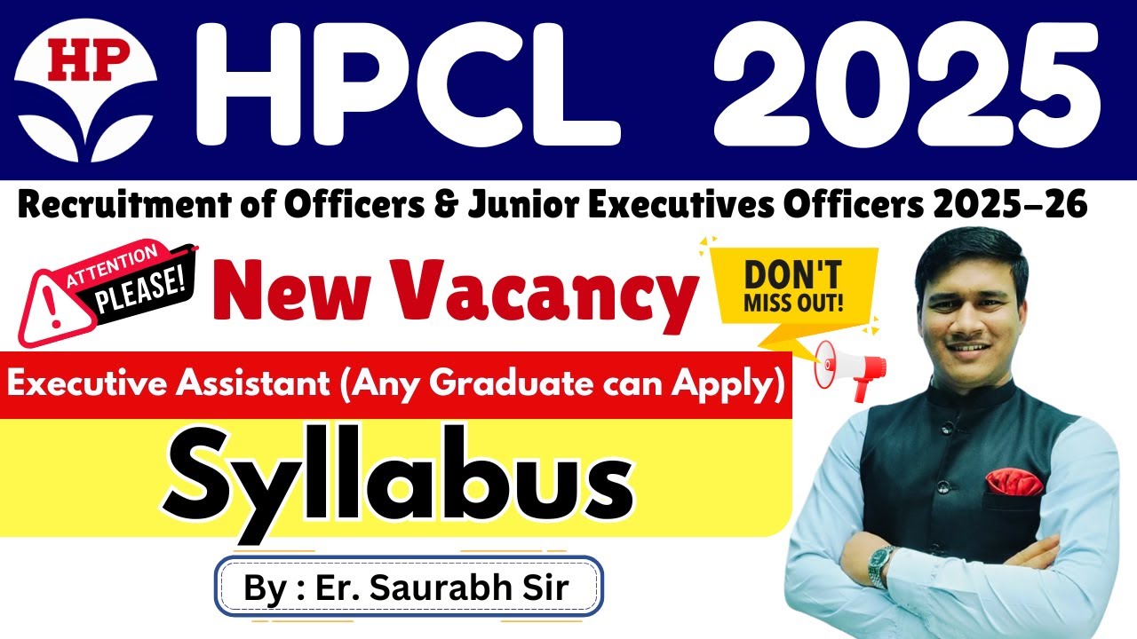 HPCL Executive Assistant 2025🔥 | New Syllabus, Exam Pattern & Selection Process Explained!
