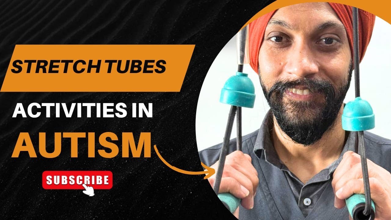 Stretchy tube (Thera tube) exercises for kids with Autism by Dr R.S.Bagga (Paediatric OT)