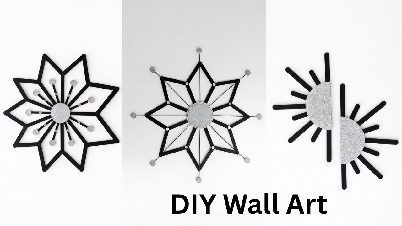 DIY Wall Art with Cardboard & Ice Cream Sticks | Easy Home Decor Ideas | Room Makeover