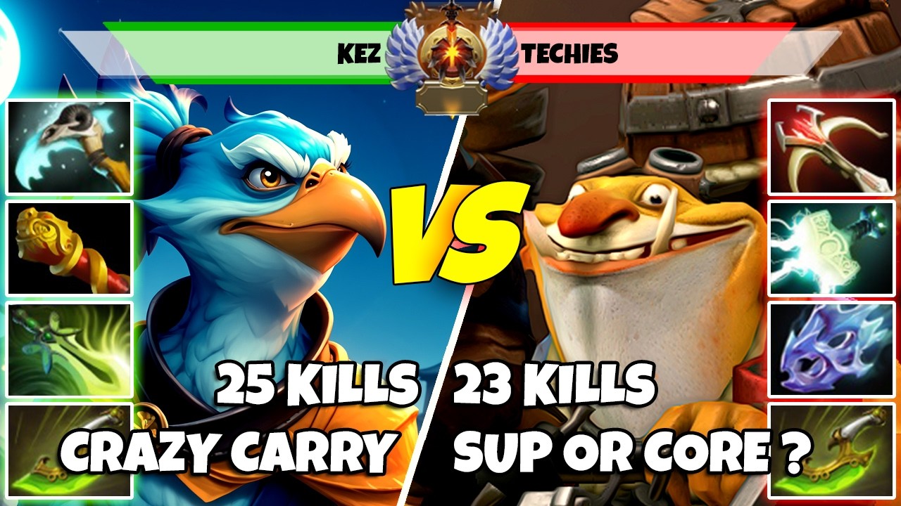 KEZ (Carry) vs TECHIES (Support) - Epic Battle Of Immortal Rank Dota 2 Players - Z Dota 2