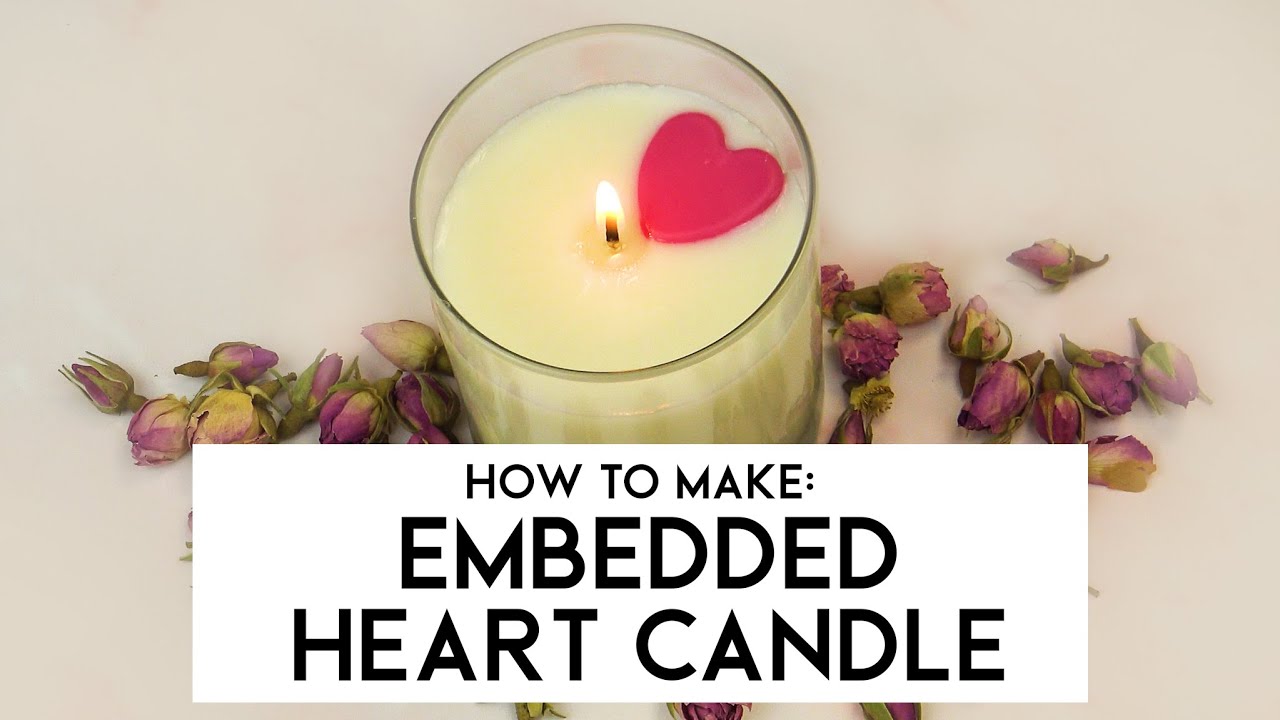 How to make an embedded heart candle 💜  | Supplies For Candles
