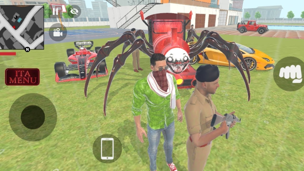 Franklin💥 Neeli makli spiderwali car 🚖 barish💦 raining ⛱️ police ka birthday gift 🎁 