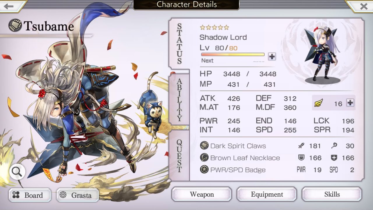 Another Eden Global Tsubame 5* - Review, Skills And Gameplay! Great For Your Earth Based Team!