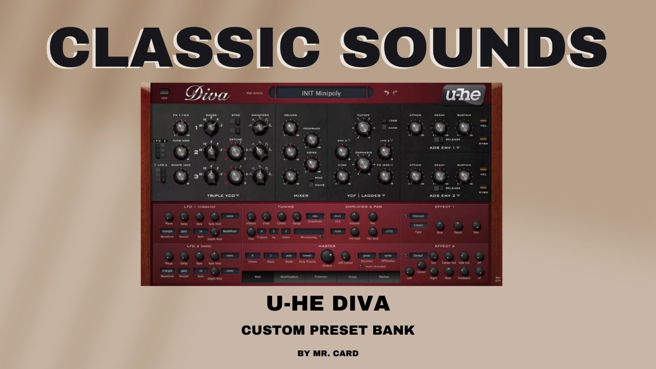 u-he Diva – Classic Sounds Vol. 1 | Presets Inspired by Oberheim, Moog, Korg & Roland