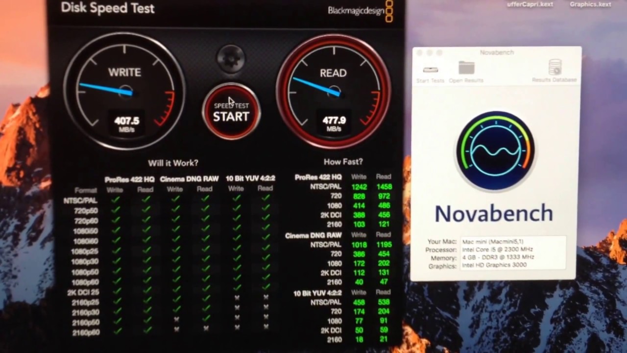 Mac mini 2011 + SSD Kingston KC400 Benchmark