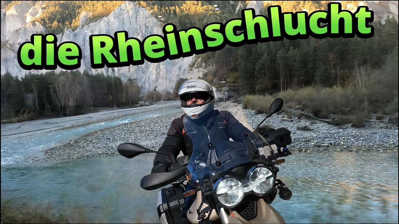 Moto Guzzi V85tt entlang der Rheinschlucht mit Geheimtipp !