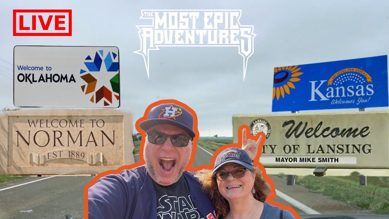 🔴 LIVE road trip! Norman, OK to Lansing, KS 