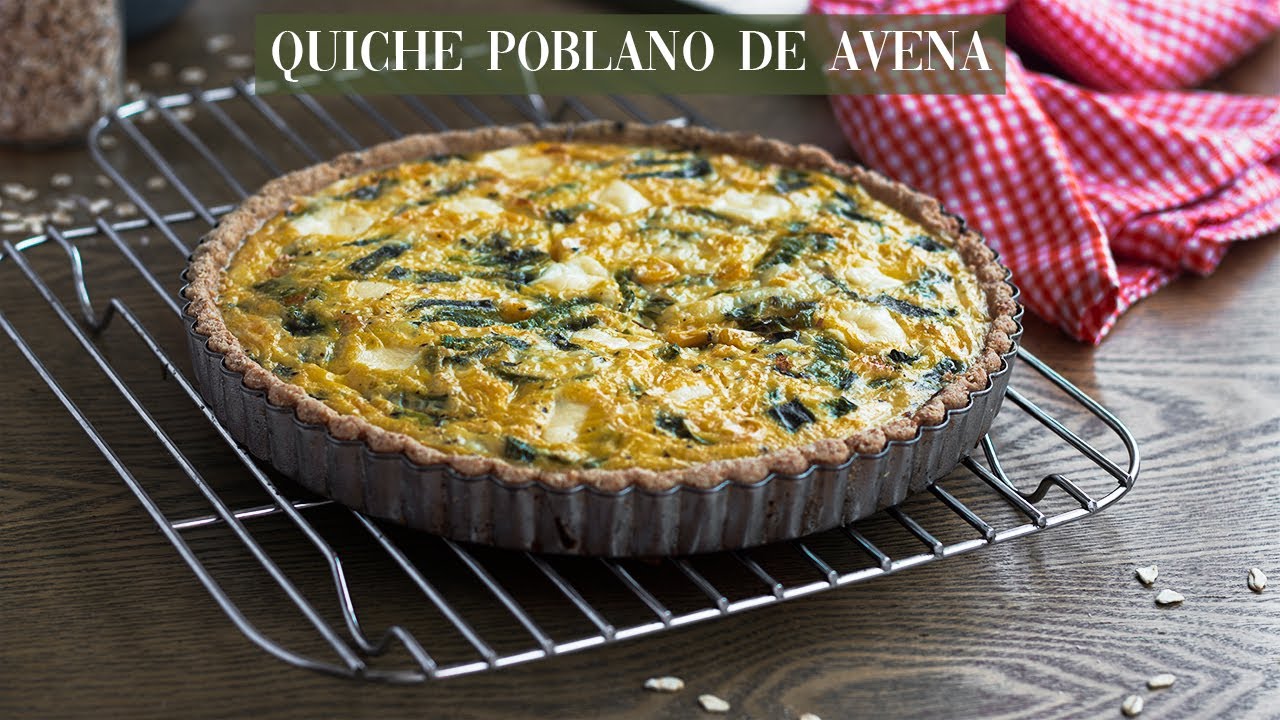 Quiche de Poblano con Costra de Avena, Sin Gluten