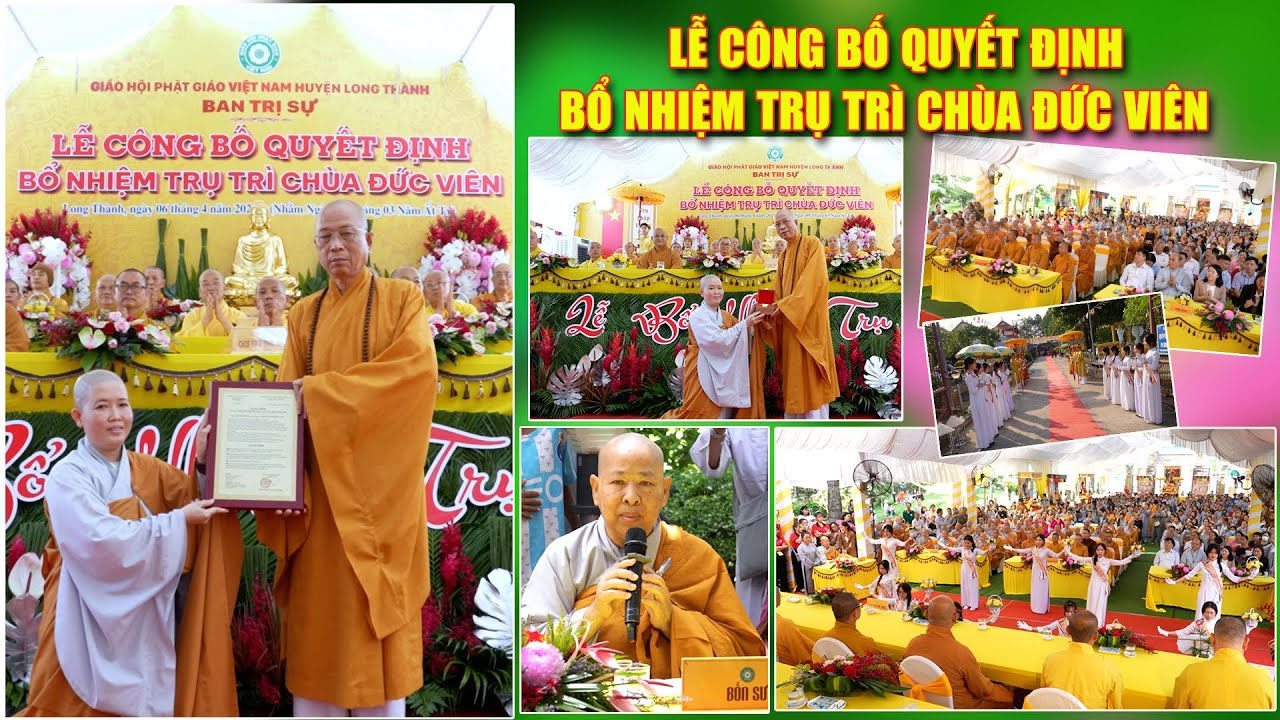 LỄ CÔNG BỐ QUYẾT ĐỊNH  BỔ NHIỆM TRỤ TRÌ CHÙA ĐỨC VIÊN - LONG THÀNH - ĐỒNG NAI [06.04.2025]