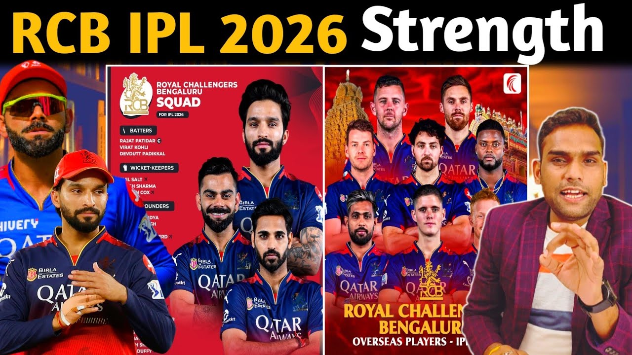 RCB Squad IPL 2026 : Royal Challengers Bangalore Strength and Weakness IPL 2026