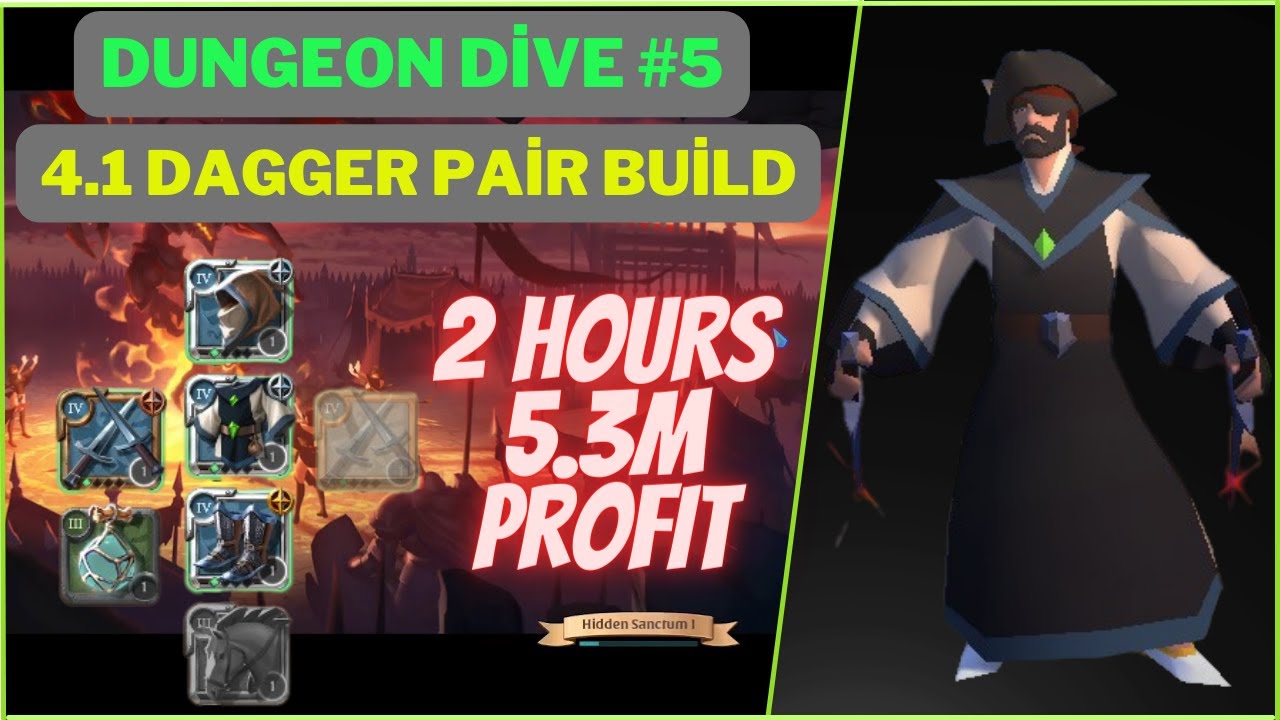 Albion Online  PvP / 4.1 Dagger Pair / Solo Dungeon Dive #5