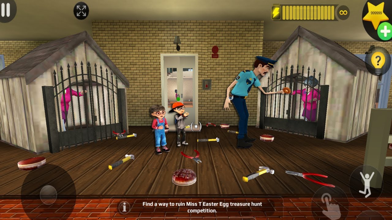 Scary Teacher 3D - troll Miss T many ladder and traps (Mod menu) gameplay part 5420 #scaryteacher3d