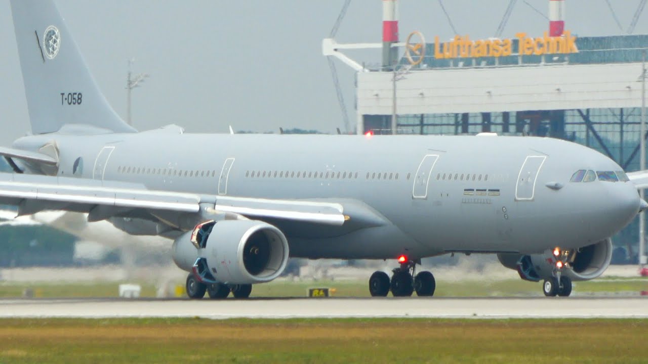 [4K] RARE! | NATO Airbus A330-200MRTT (T-058) Arrival at Munich Airport!