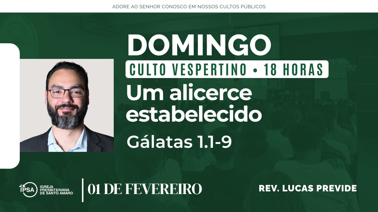 🔴 Culto Vespertino | 01/02 | 18h - Rev. Lucas Previde