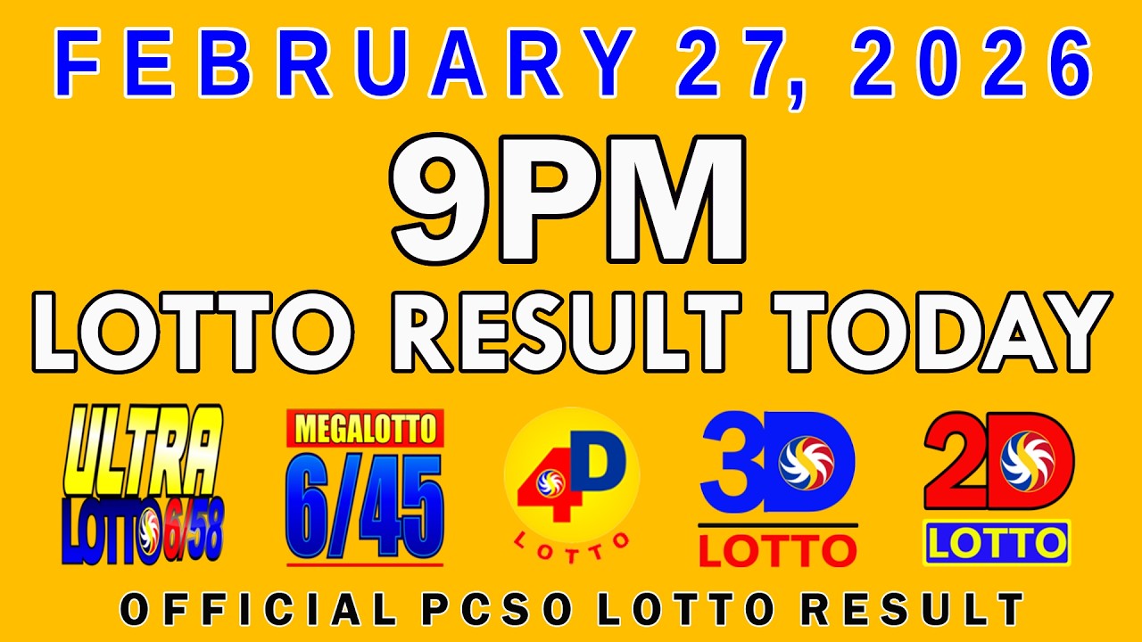 9pm Lotto Result Today PCSO February 27 2026