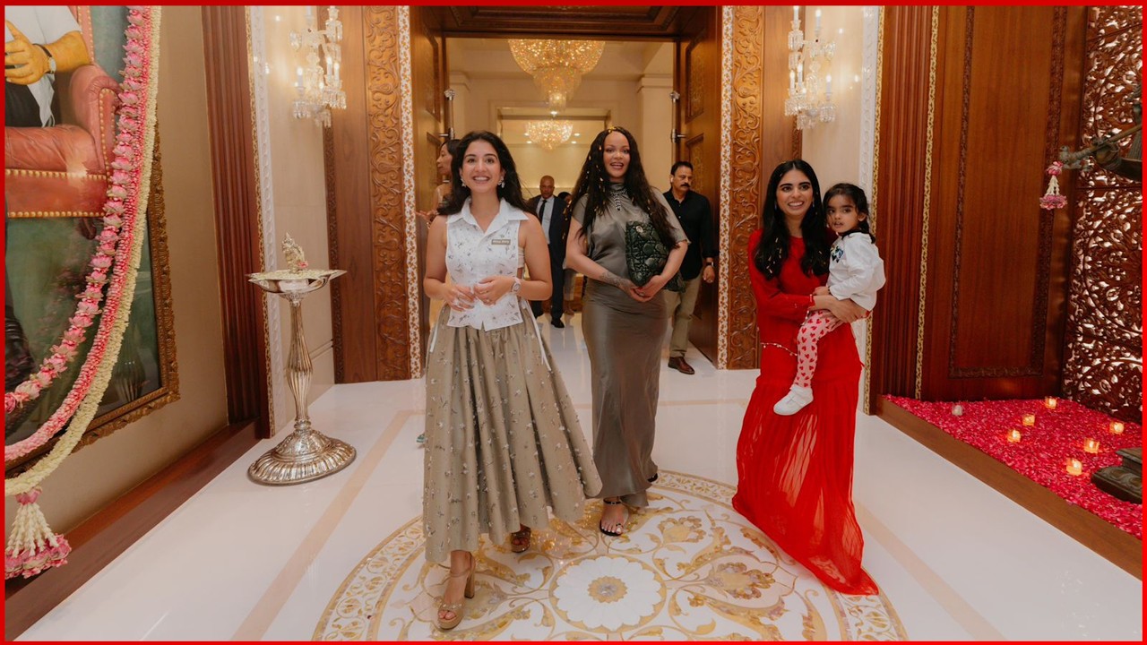 Rihanna Perform Aarti At Mukesh Ambani Home Antilia | FULL INSIDE VIDEO