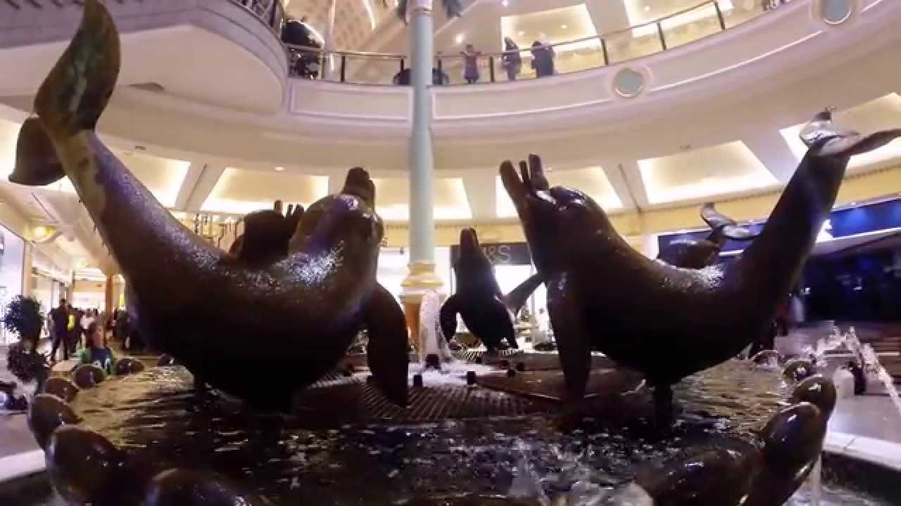 Indoor fountain at the Trafford centre in Greater Manchester