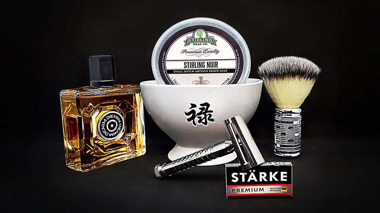 Бритьё, Wunderbar Slant Razor, Pearl Brush, Denim1976, Stirling Noir, STARKE PREMIUM