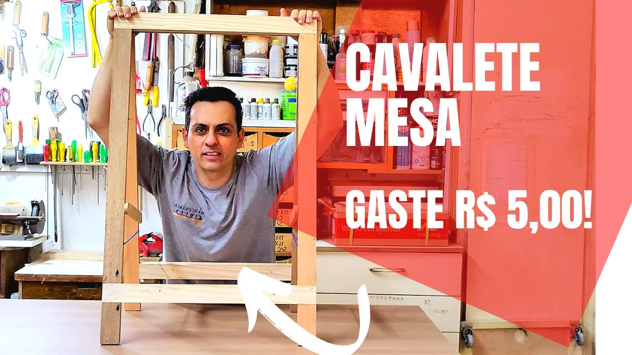 Fazendo CAVALETE de MADEIRA DOBRAVEL SIMPLES | GASTE MENOS de R$ 5,00